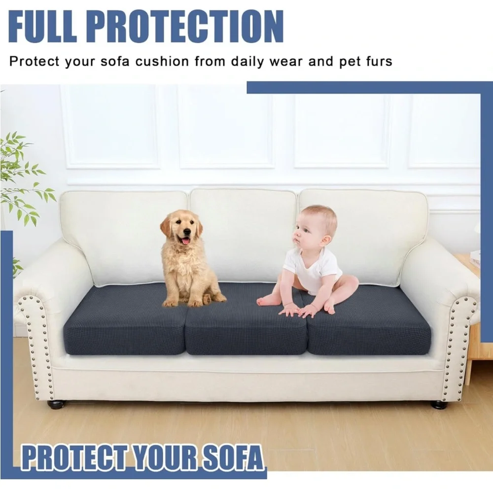 Waterproof Couch Cushion Stretch Covers Stretch Jacquard Soft Washable